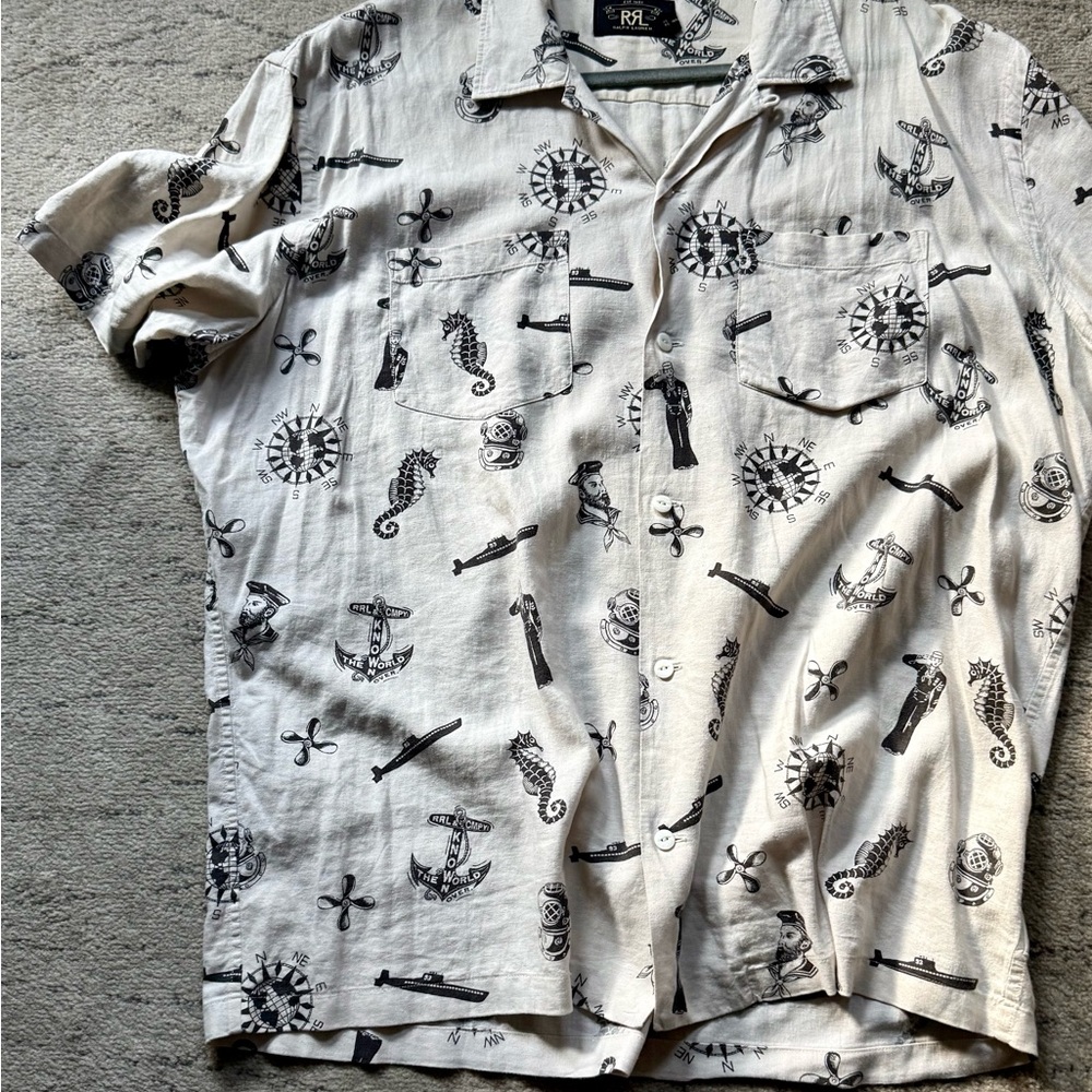 Ralph Lauren Double RL Rodeo Print Flannel Shirt / Grey/Black / Size XL - Picture 2 of 7